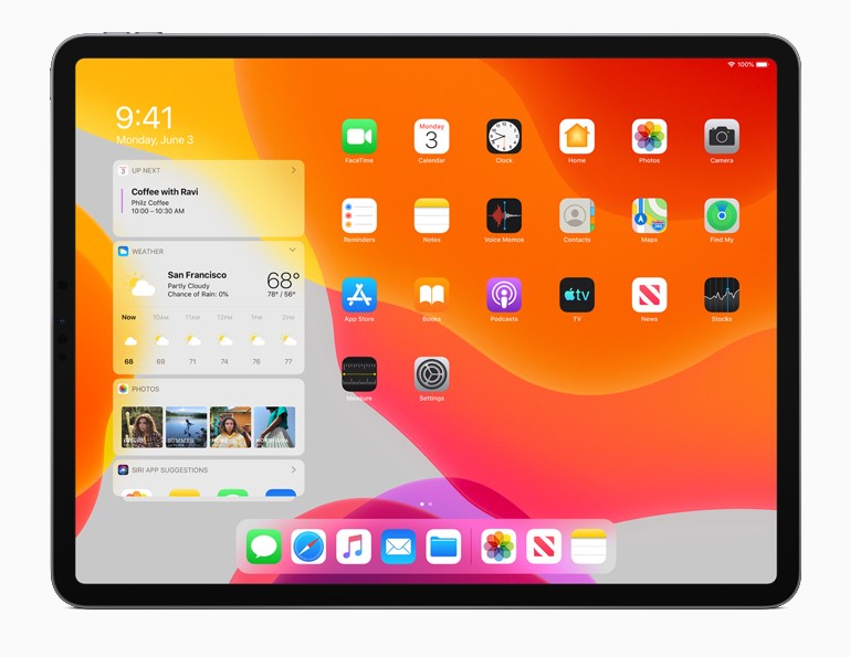 iPad OS features a new home screen